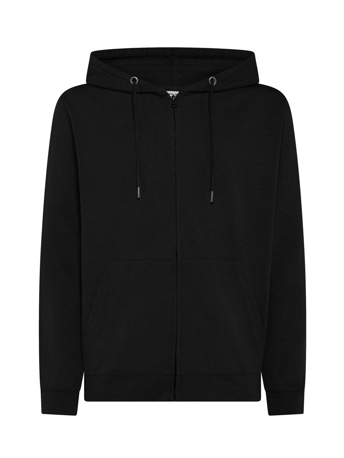 Sweat à capuche zippé en éponge - BK - Noir
