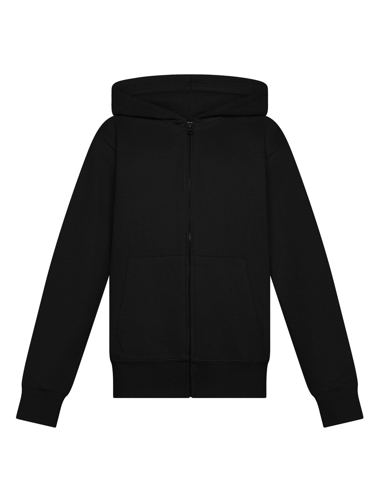Sweat à capuche zippé en éponge pour enfants - noir