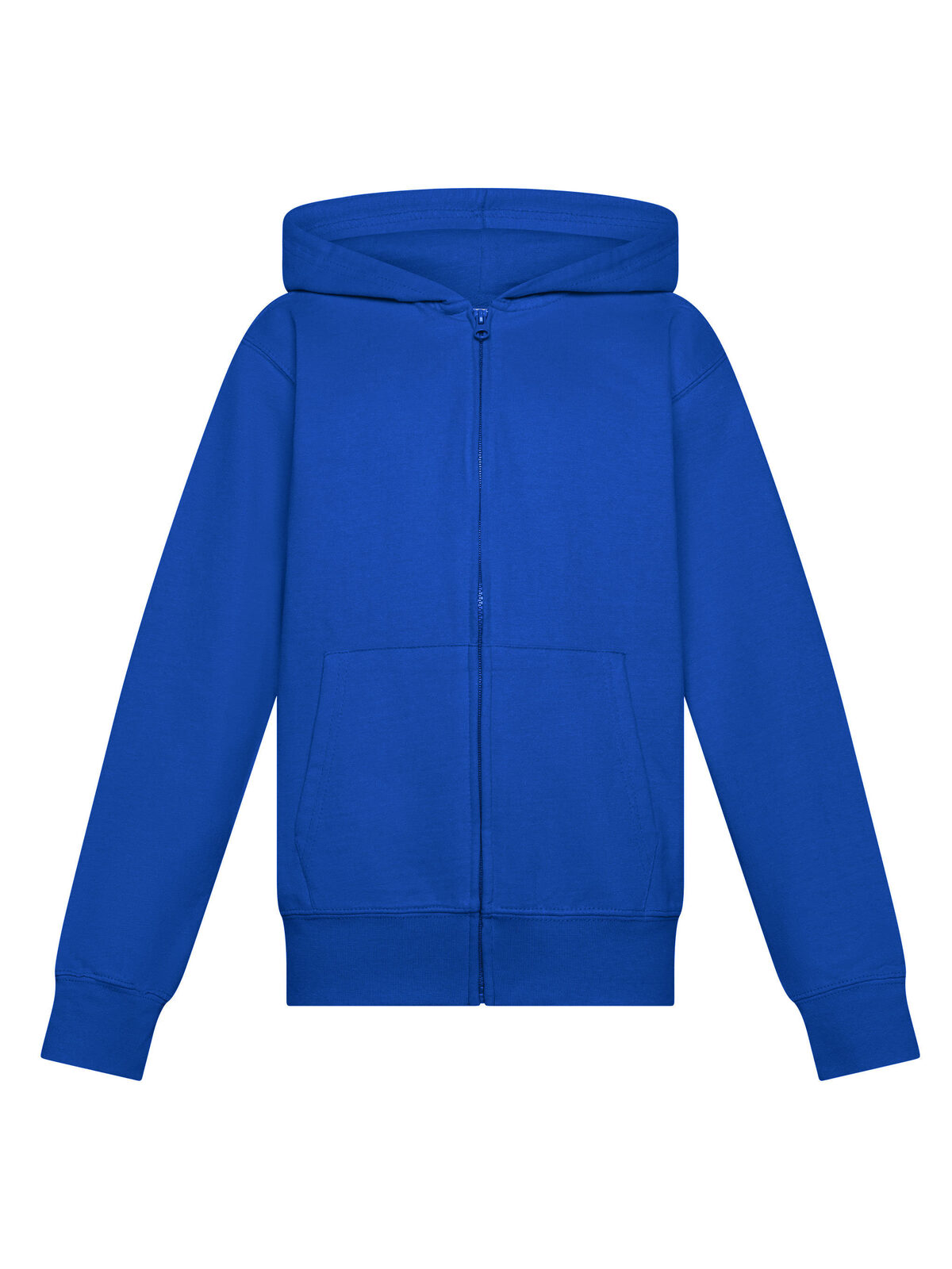 Sweat à capuche zippé en éponge pour enfants - bleu royal