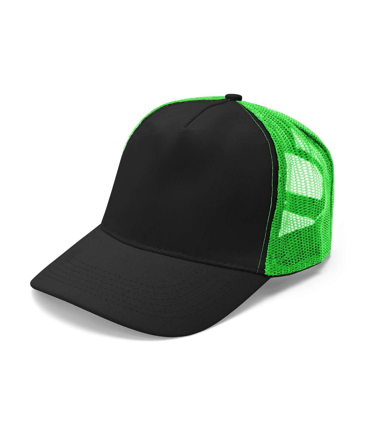 Bonnet en coton à mailles - BKGF - Fluorescent noir/vert