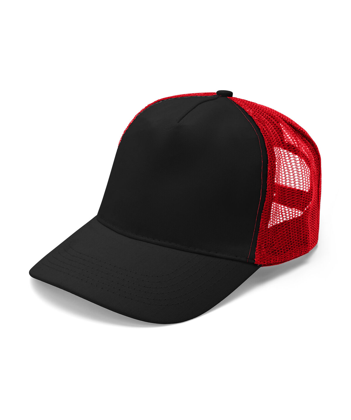 Bonnet en coton à mailles - BKRD - Noir/Rouge