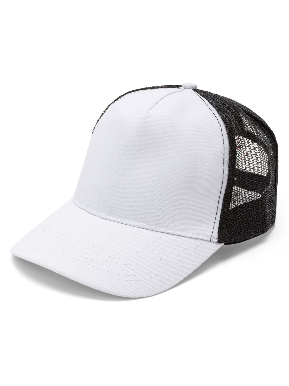 Bonnet en coton à mailles - WHBK - Blanc/noir