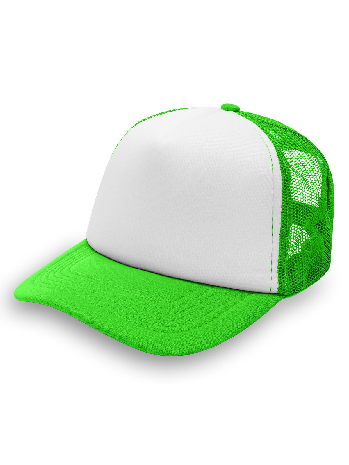 Bonnet en maille - GFWH - Vert fluo/blanc