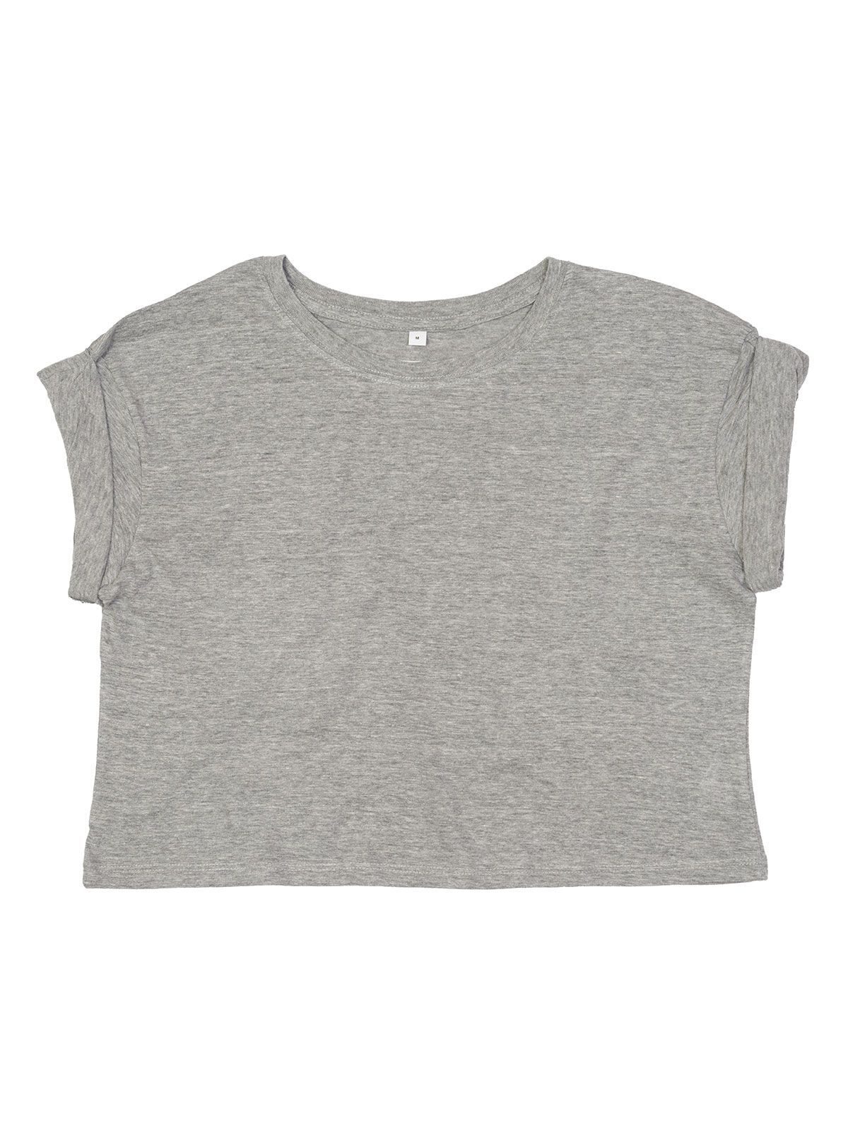 T-shirt court pour femme - HGM - Gris chiné mélangé