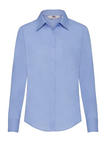 Chemise en popeline à manches longues pour femme - 