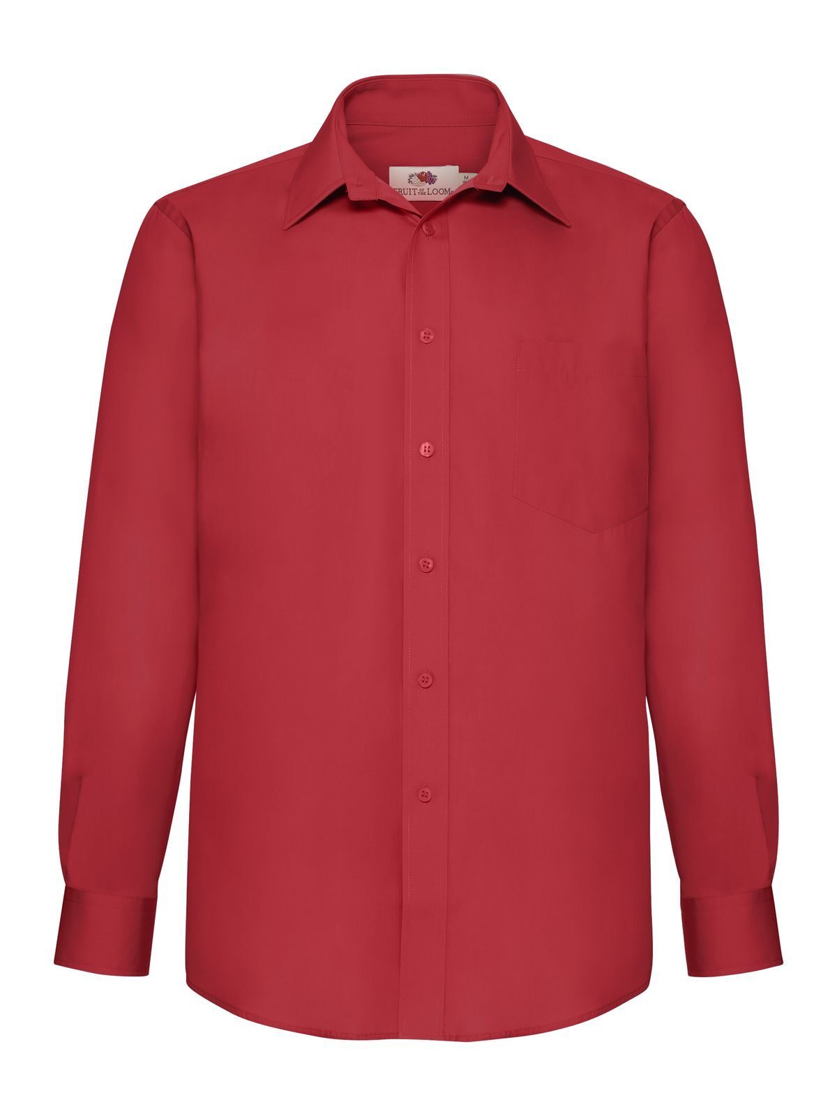 Chemise en popeline à manches longues pour homme - 40 - Rouge