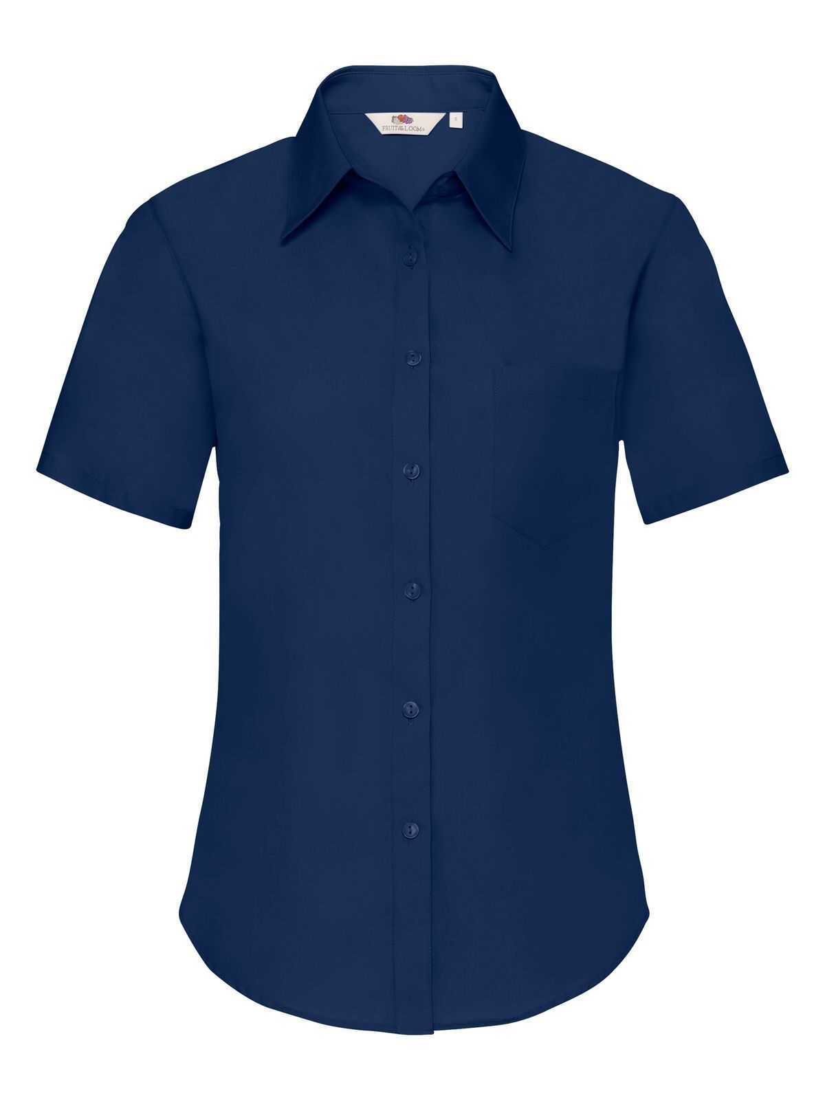 Chemise en popeline à manches courtes pour femme - 32 - Bleu marine