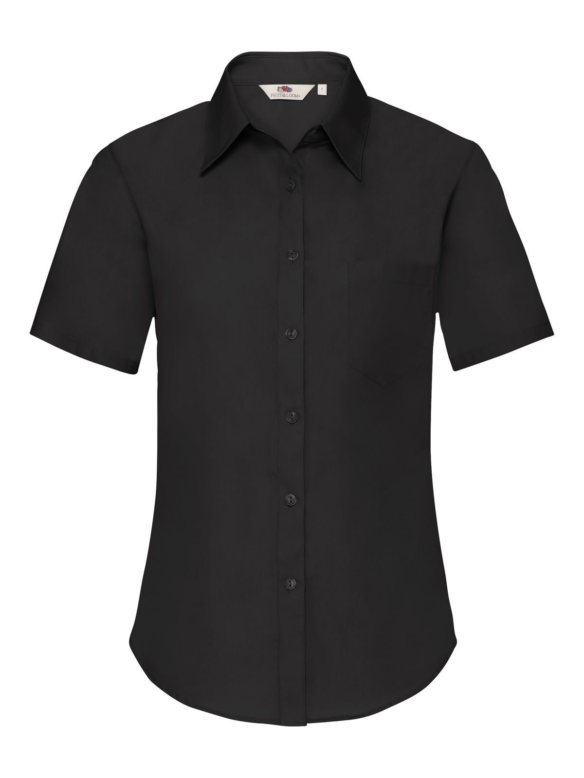 Chemise en popeline à manches courtes pour femme - 36 - Noir