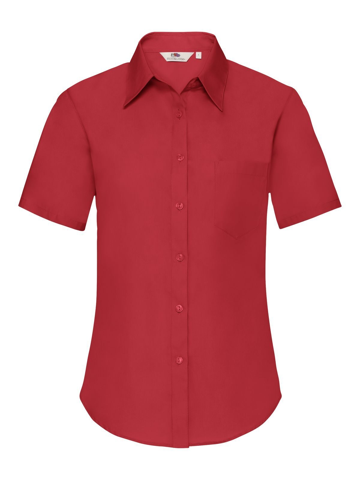 Chemise en popeline à manches courtes pour femme - 40 - Rouge