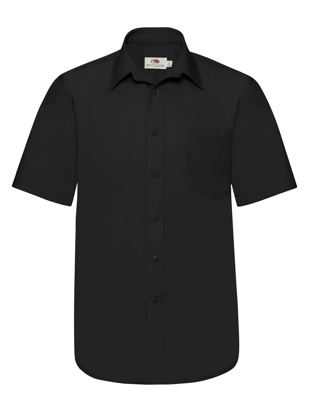 Chemise en popeline à manches courtes pour homme - 36 - Noir