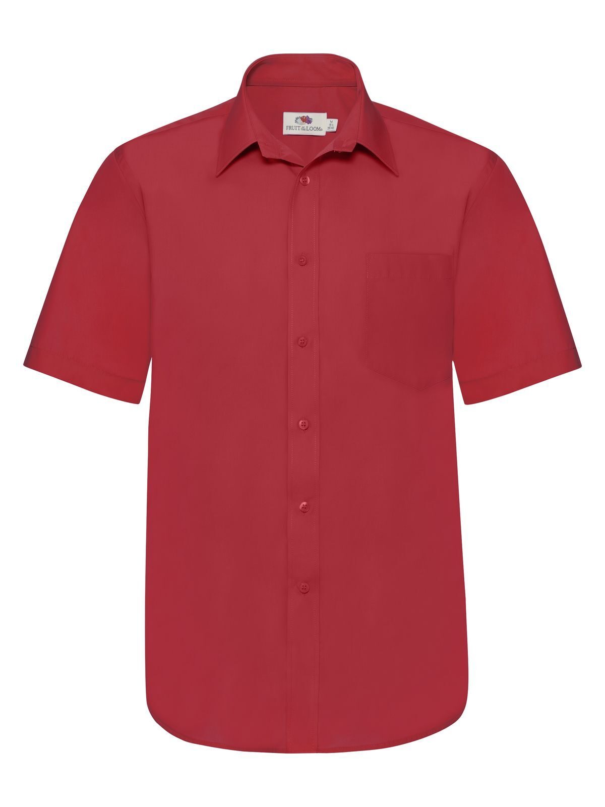 Chemise en popeline à manches courtes pour homme - 40 - Rouge