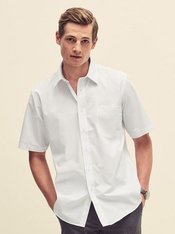 Chemise en popeline à manches courtes pour homme