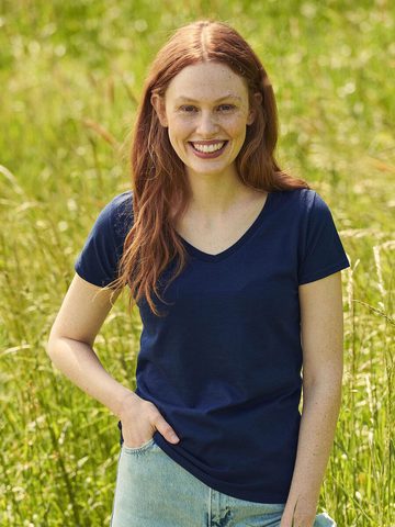 T-shirt iconique à col en V pour femme 150