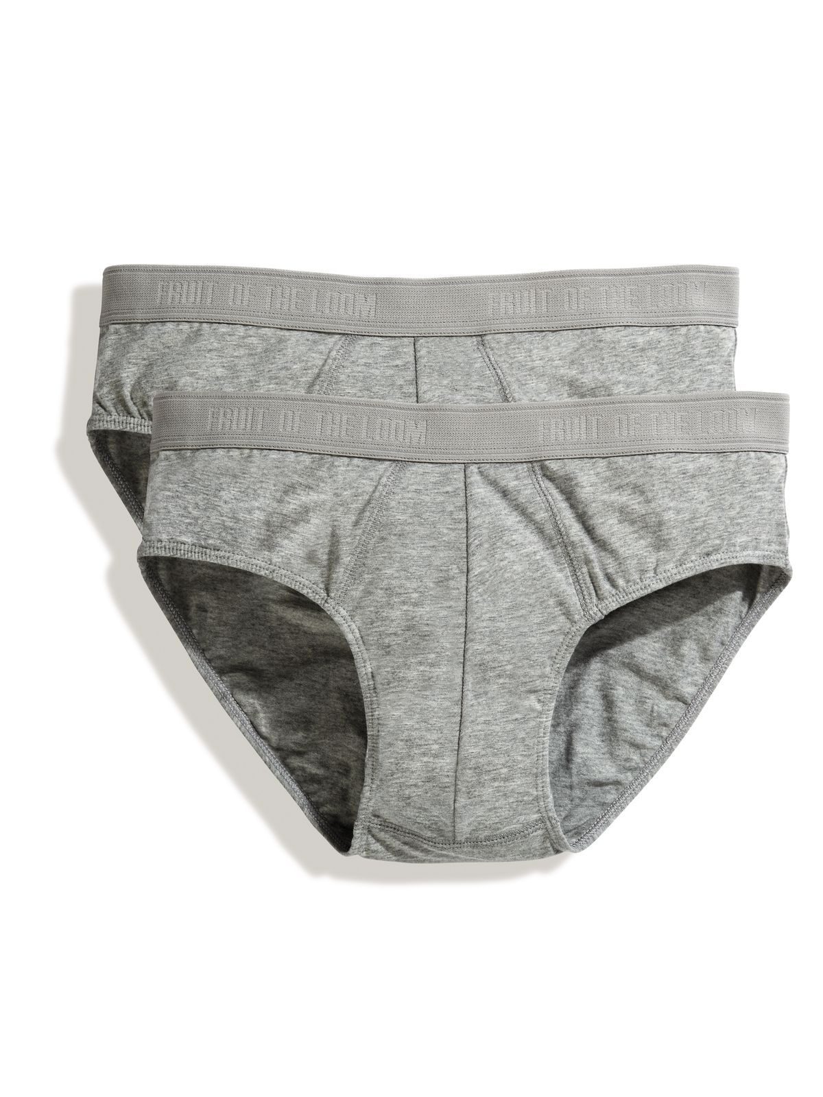 Lot de 2 slips sport classiques - L2 - Gris clair chiné