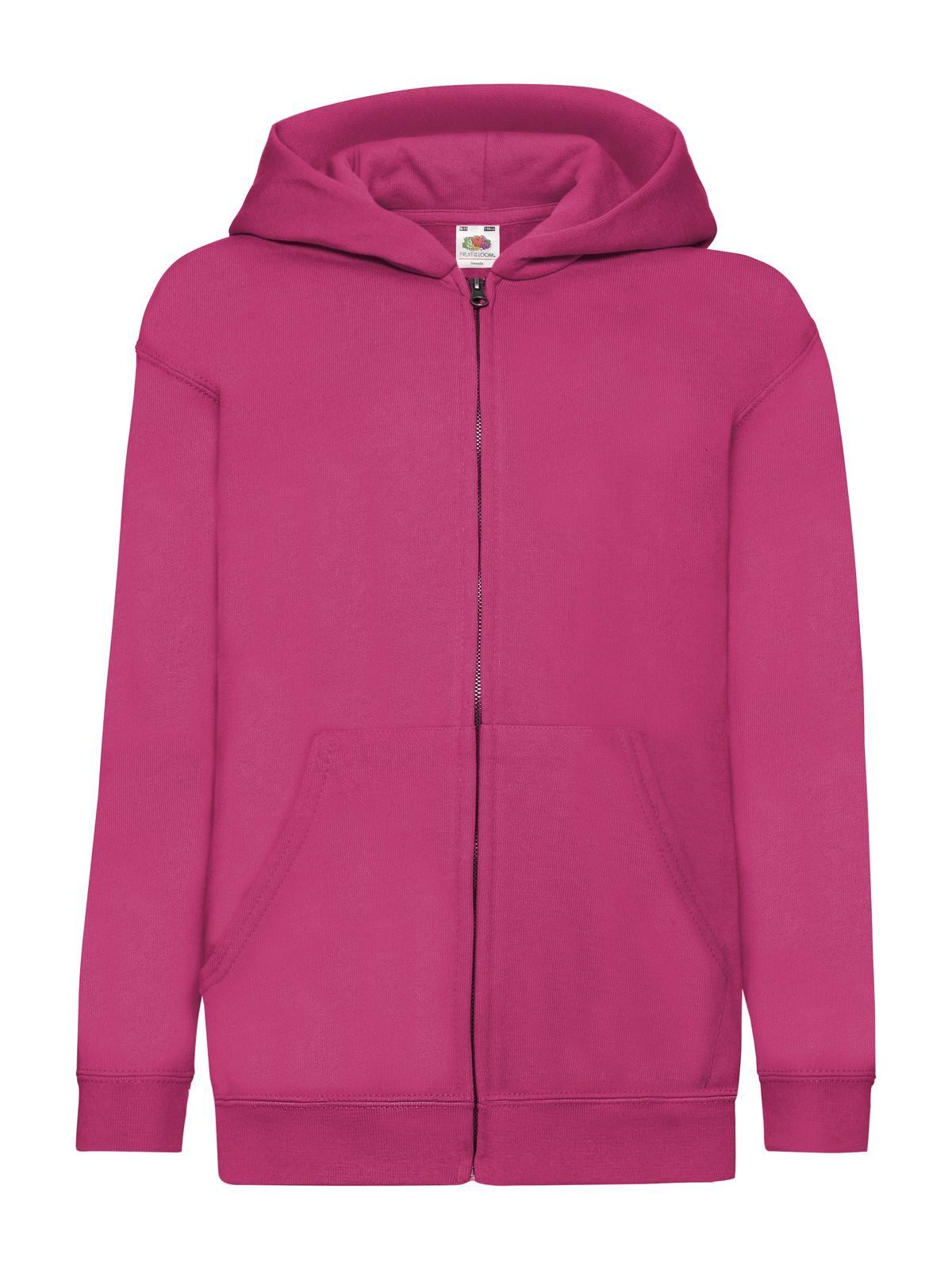 Sweat-shirt à capuche classique pour enfants avec longue fermeture éclair - Fuchsia
