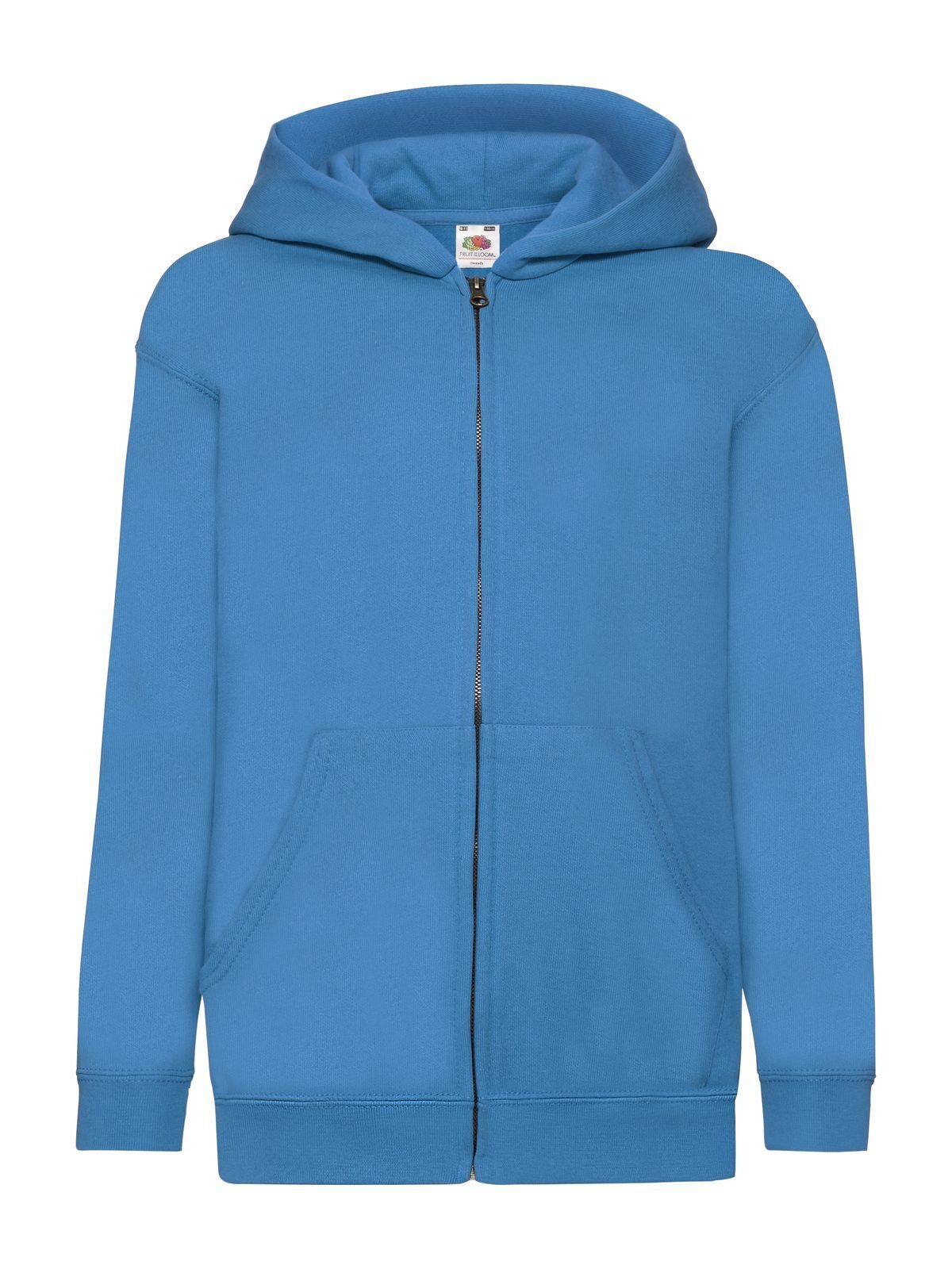 Sweat-shirt à capuche classique pour enfants avec longue fermeture éclair - Bleu azur