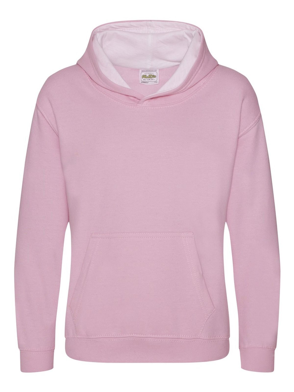 Sweat à capuche bicolore - rose pâle/blanc arctique