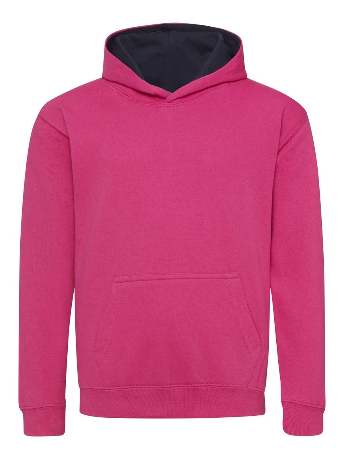 Sweat à capuche bicolore - rose fuchsia/bleu marine
