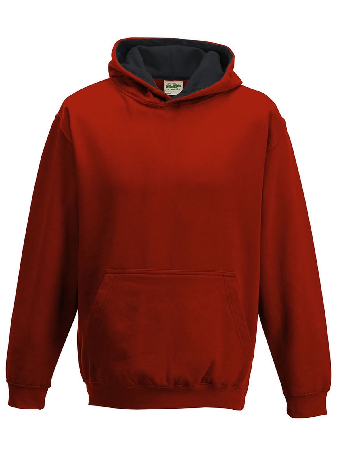 Sweat à capuche bicolore - FIR-JBL - Rouge feu-Noir de jais