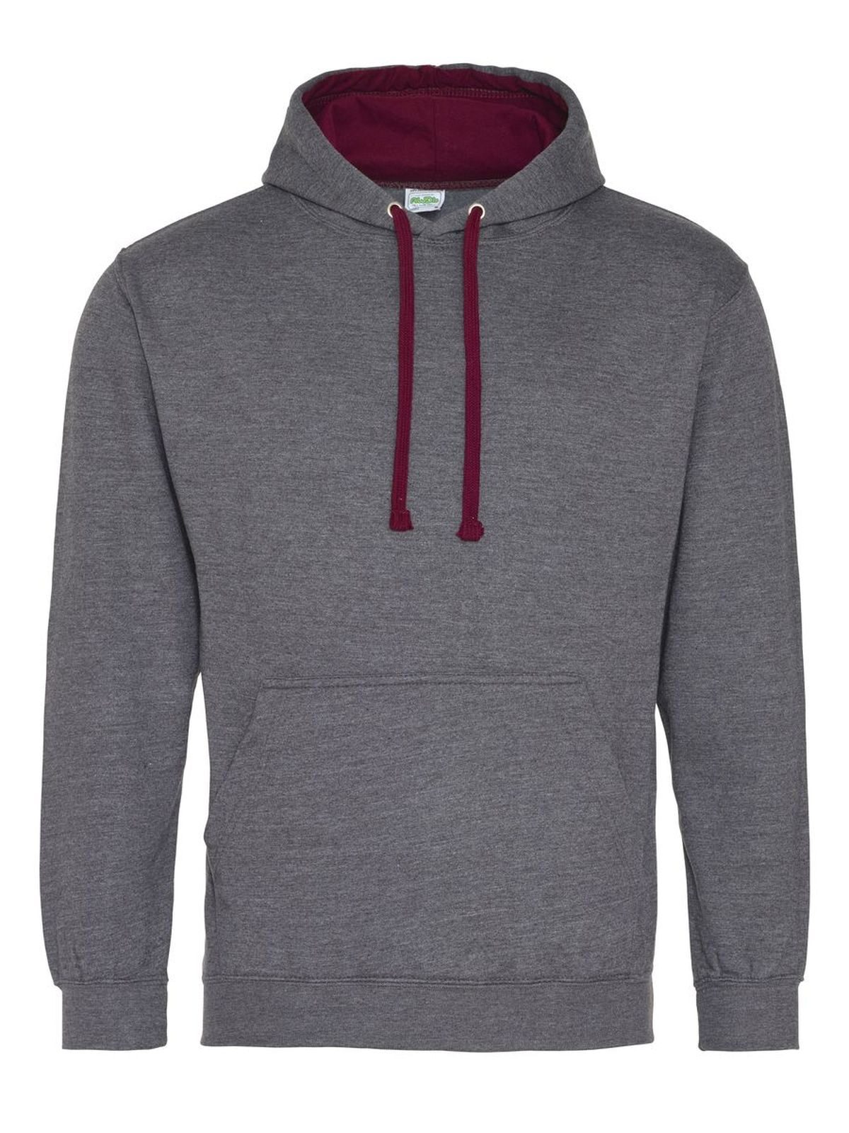 Sweat à capuche bicolore - Anthracite/bordeaux