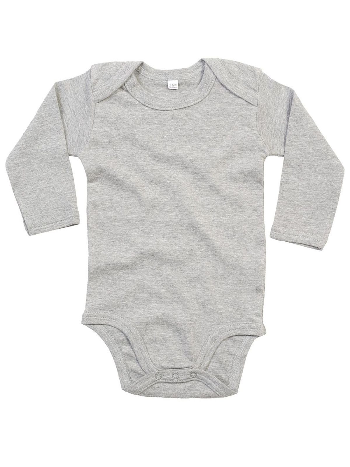 Body à manches longues pour bébé bio - 070 - Mélange Blanc-Gris Chèvre