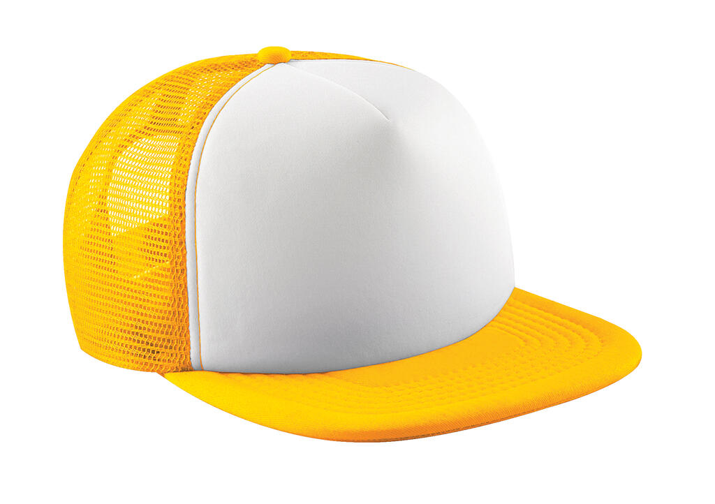 Casquette trucker vintage à fermeture snapback - Tournesol/Blanc