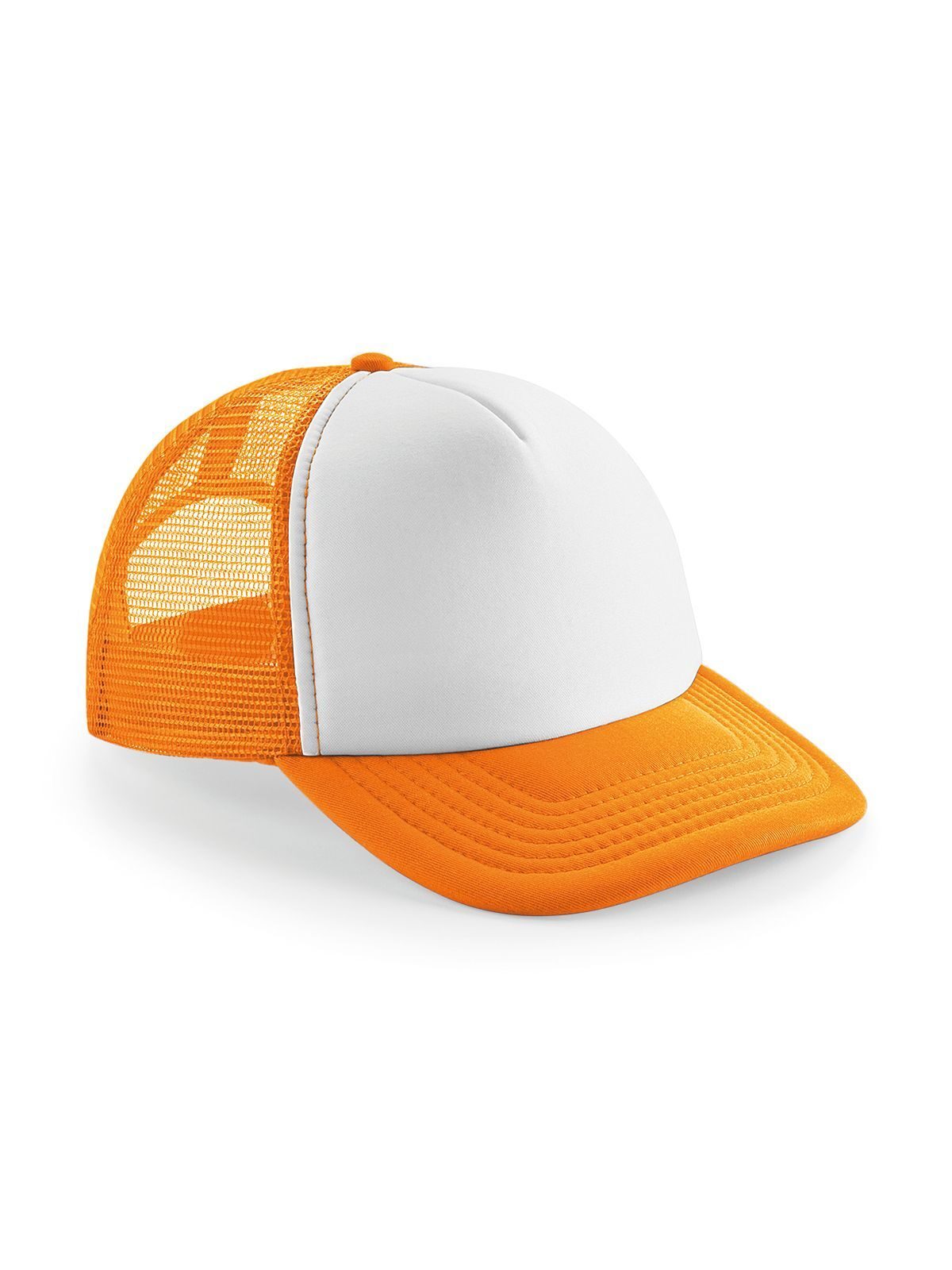 Casquette trucker vintage à fermeture snapback - Orange/blanc