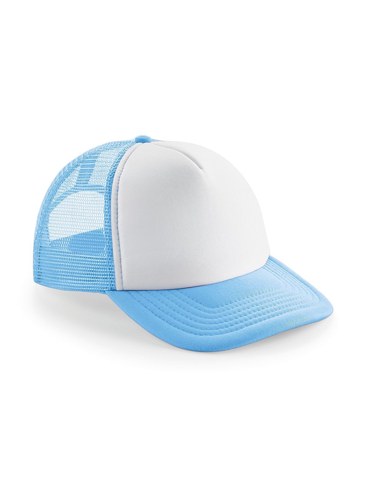 Casquette trucker vintage à fermeture snapback - Bleu ciel/blanc