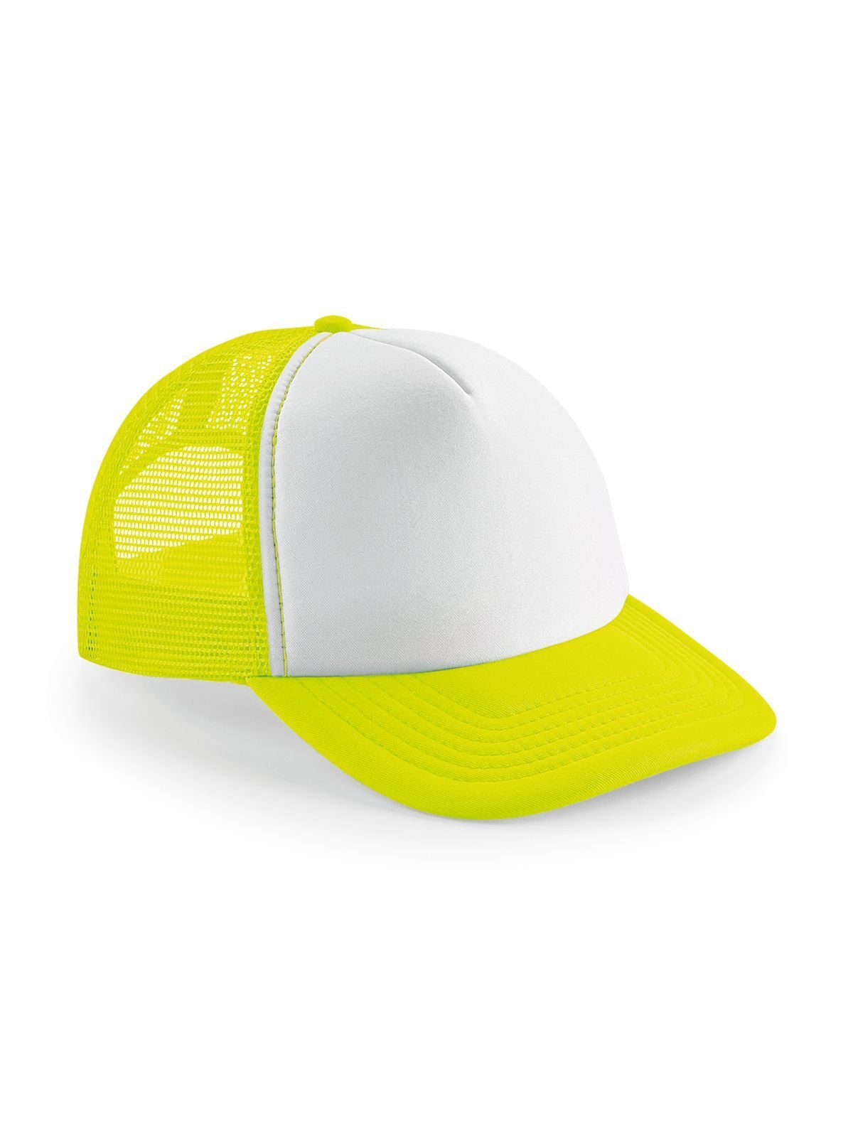 Casquette trucker vintage à fermeture snapback - Jaune fluorescent/blanc
