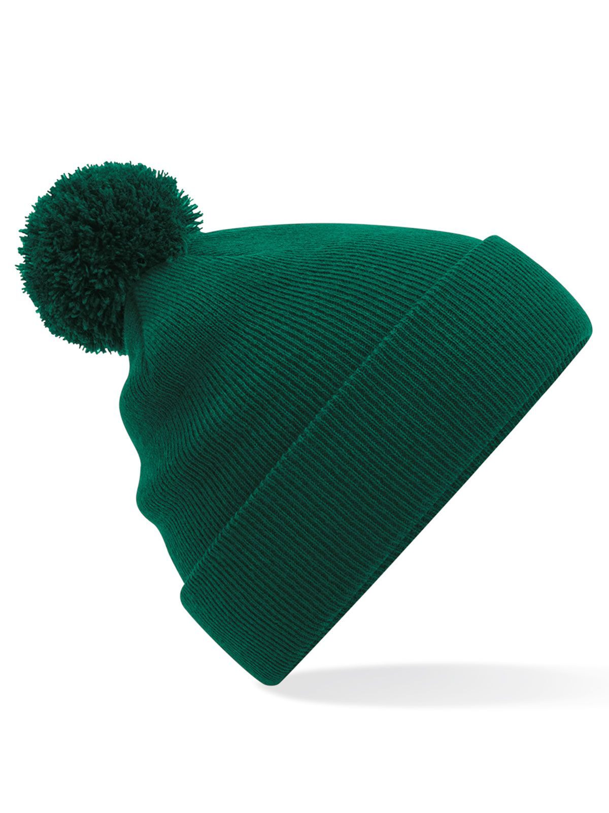 Bonnet à pompon original - Vert bouteille
