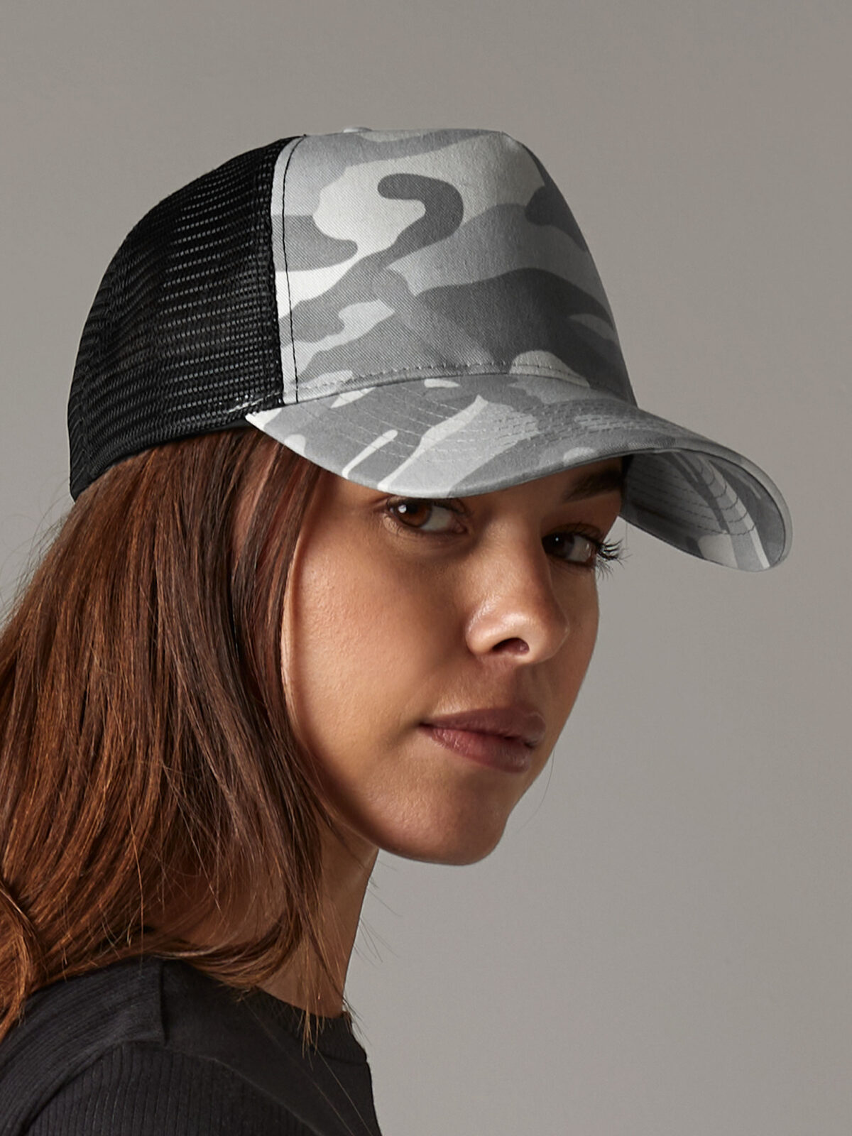 Casquette trucker camouflage à fermeture snapback
