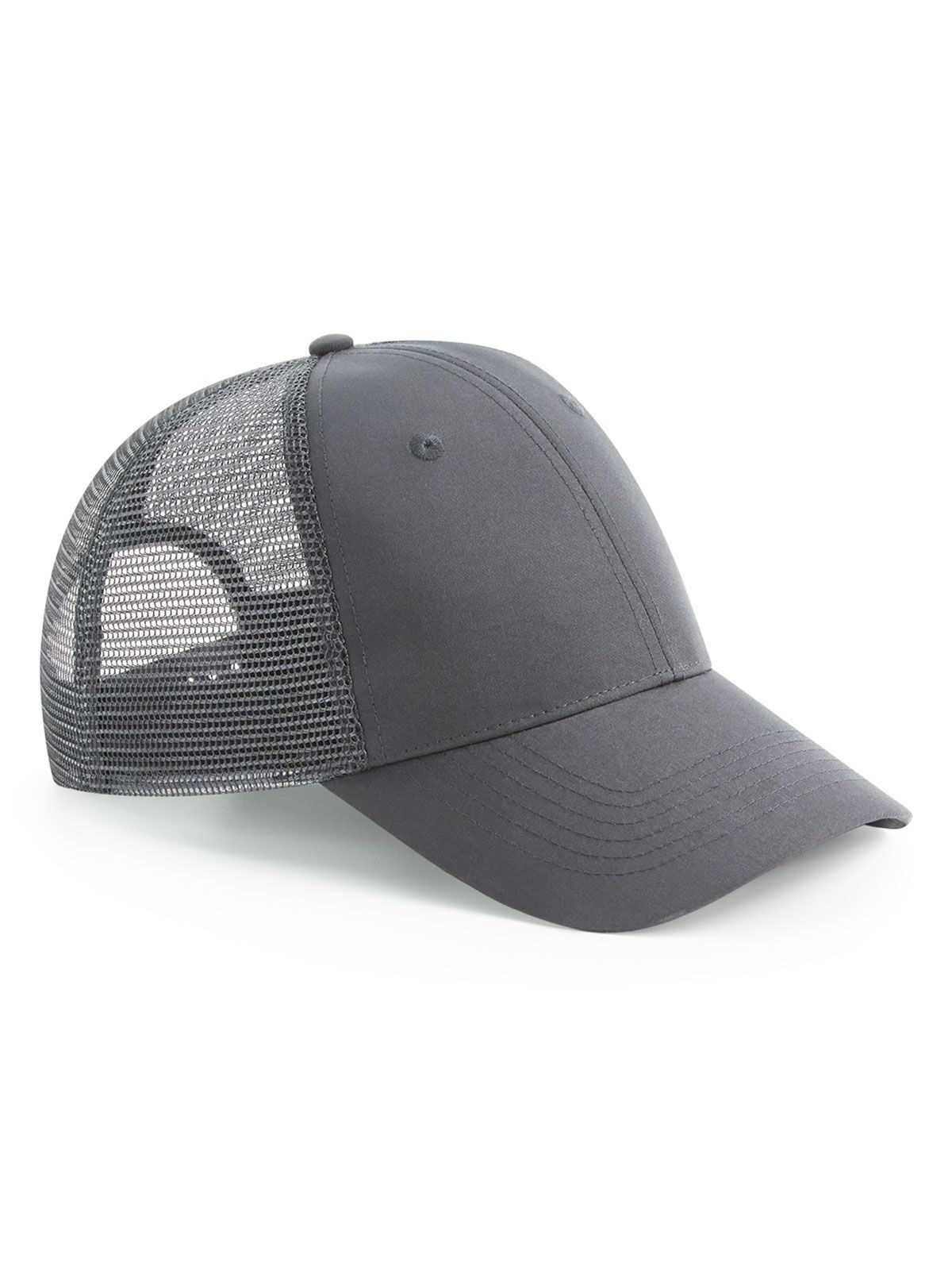 Casquette trucker 6 panneaux à fermeture snapback en tissu urbain recyclé - Gris graphite