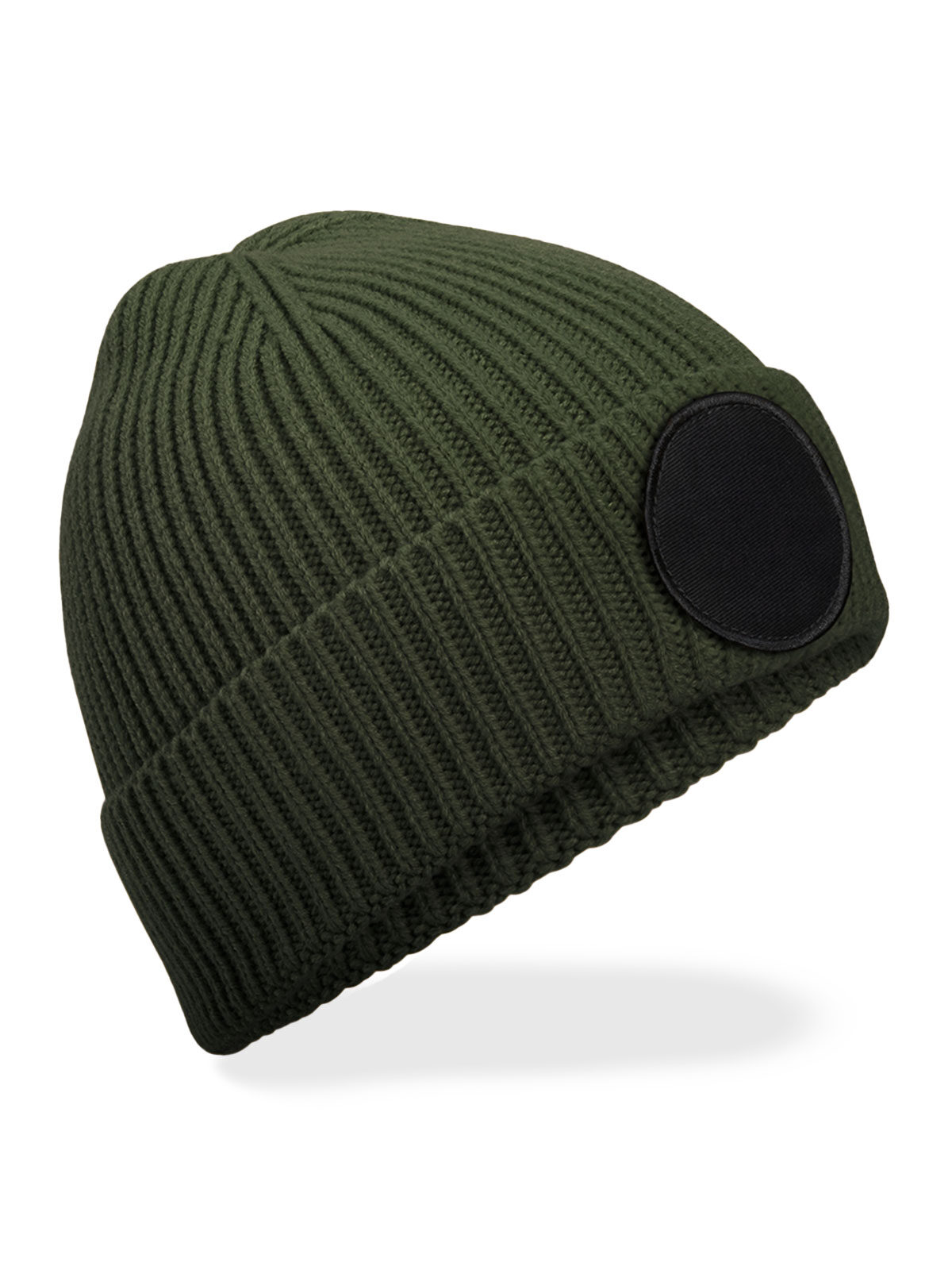 Casquette à patch circulaire tendance - Vert olive/noir