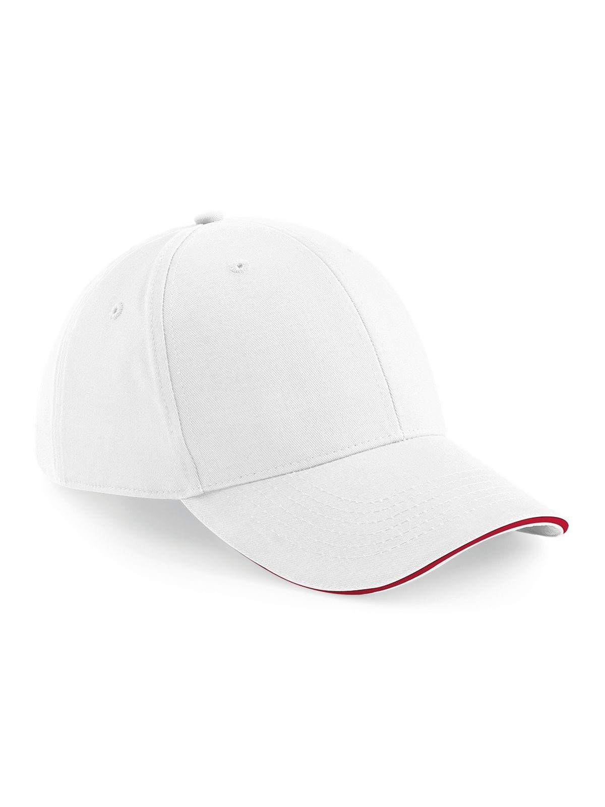 Casquette Athleisure à 6 panneaux - Blanc/rouge classique