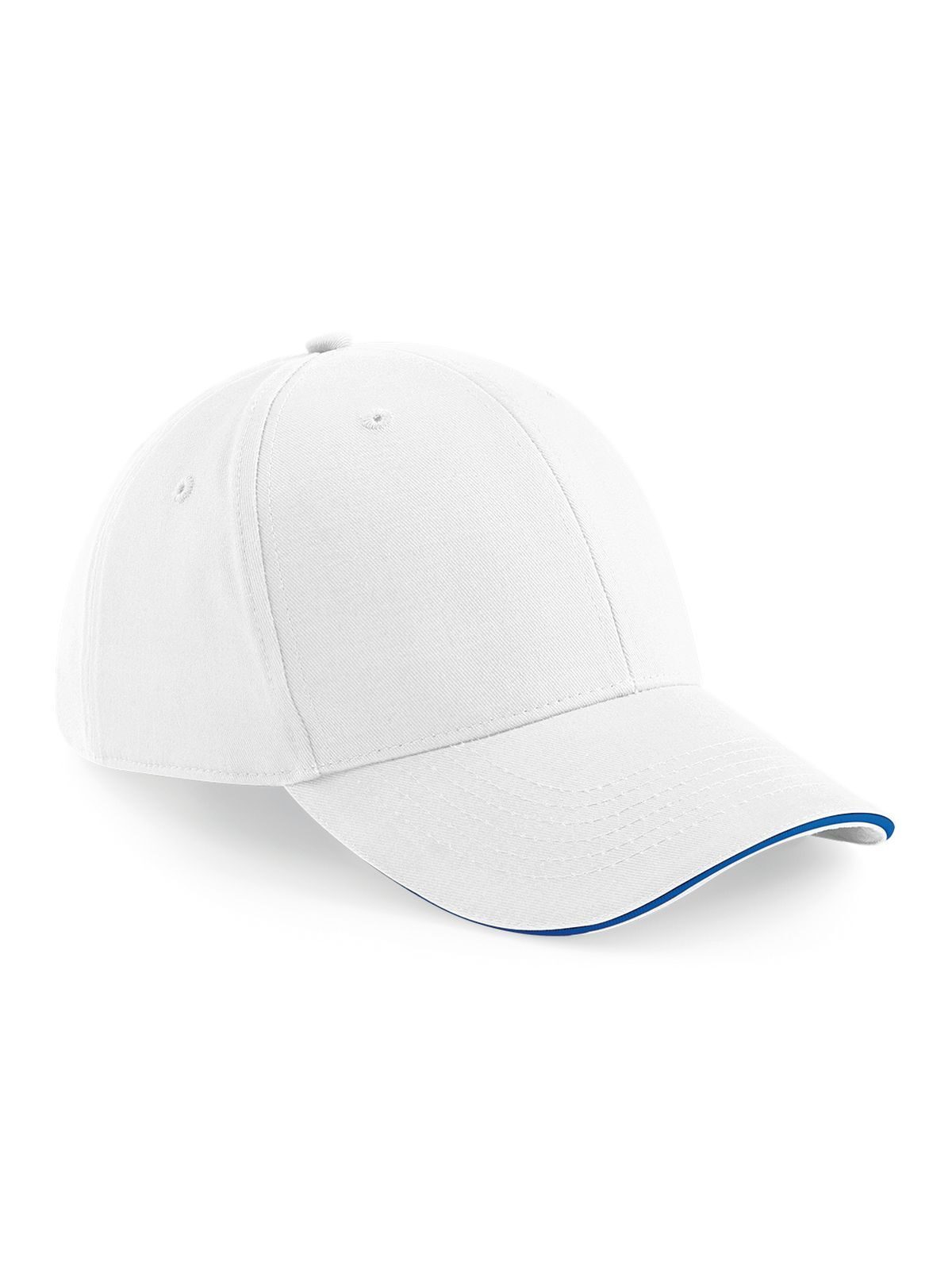 Casquette Athleisure à 6 panneaux - Blanc/bleu roi éclatant