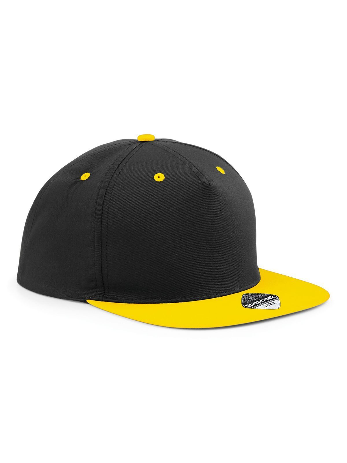 Casquette à 5 panneaux contrastés - Noir/jaune