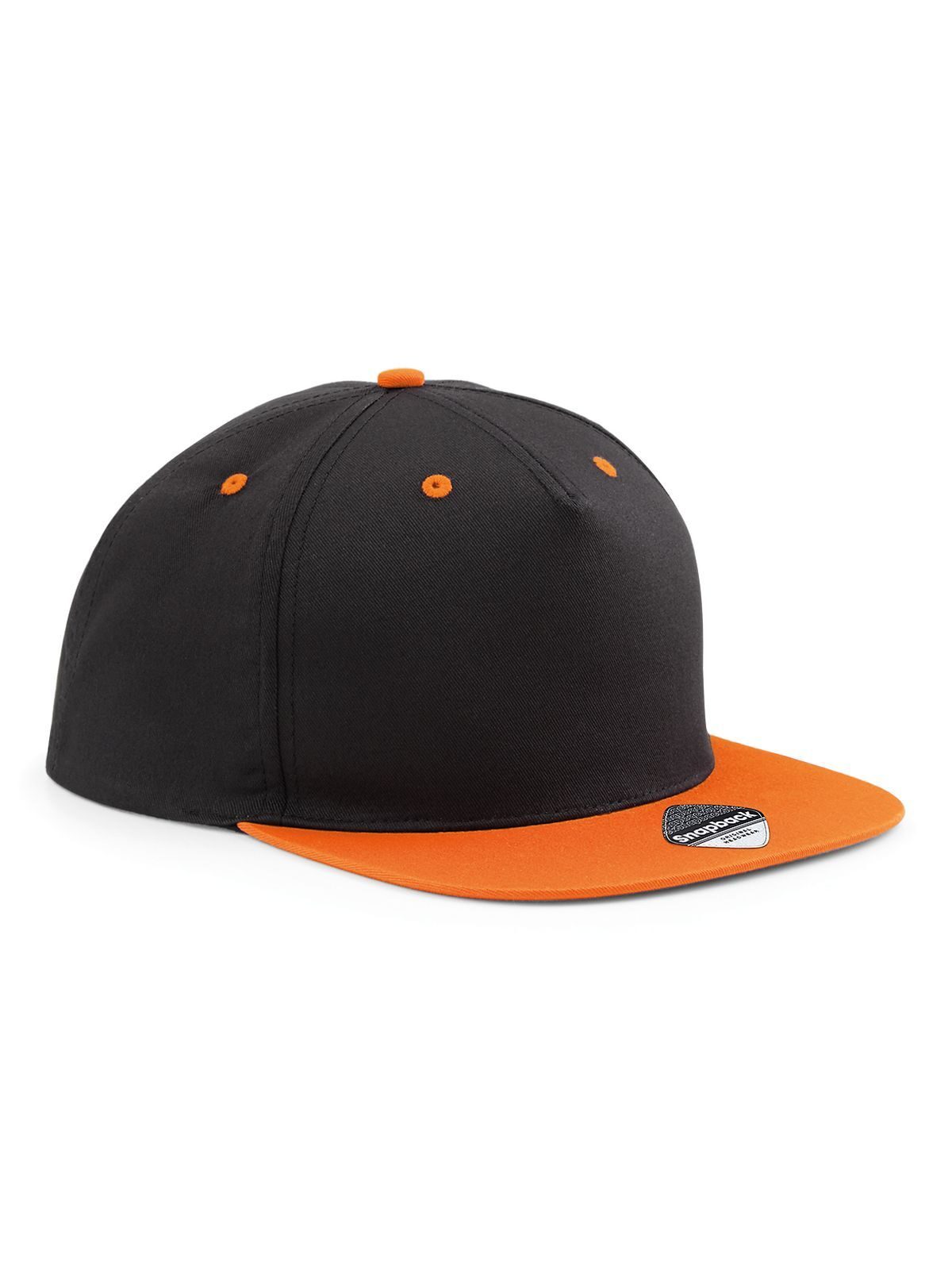 Casquette à 5 panneaux contrastés - Noir/orange
