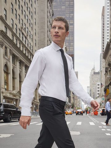 Chemise cravate noire pour homme LSL