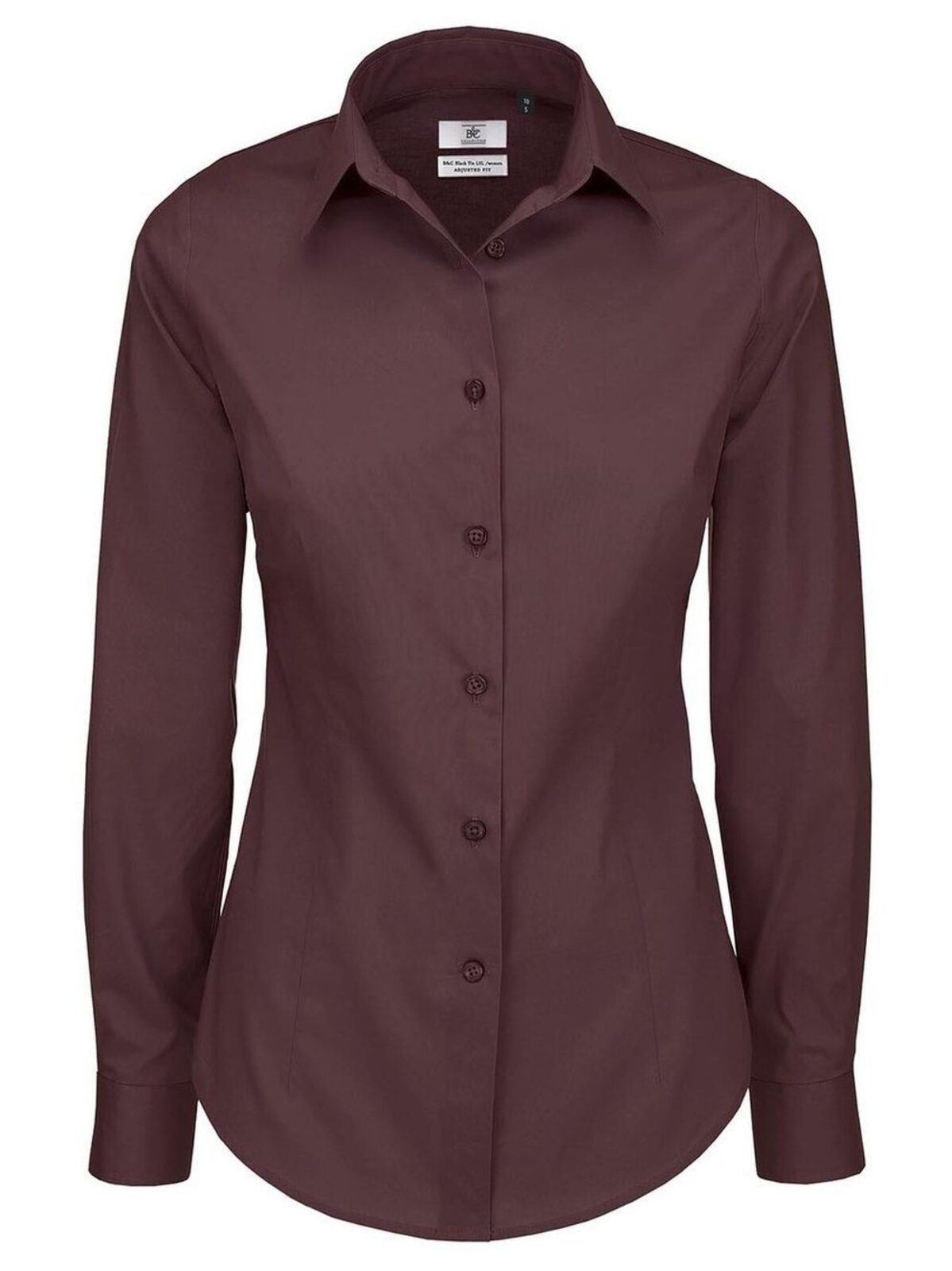 Chemise femme manches longues en popeline noire à nouer avec élasthanne - 365 - Rouge luxueux