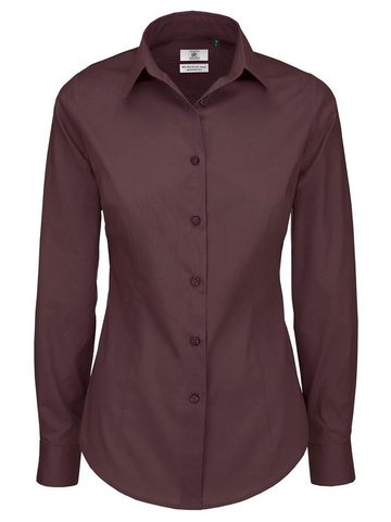Chemise femme manches longues en popeline noire à nouer avec élasthanne - 
