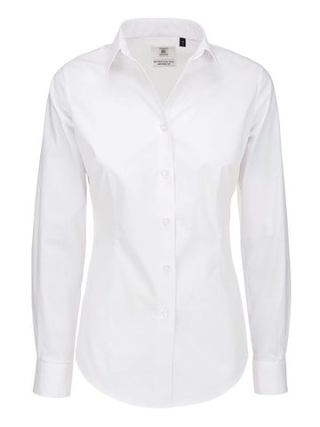 Chemise femme manches longues en popeline noire à nouer avec élasthanne - 