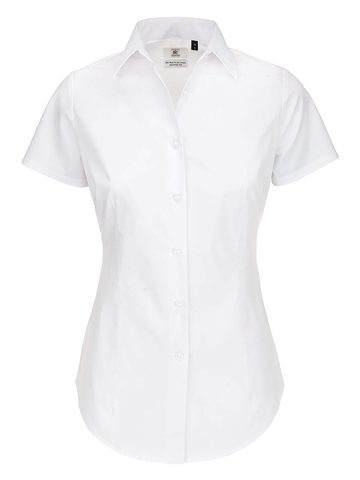 Chemise SSL pour femme en popeline noire à nœud papillon et élasthanne - 