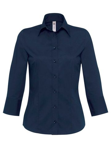 Chemise Milano/femme, chemise en popeline à manches 3/4 - 