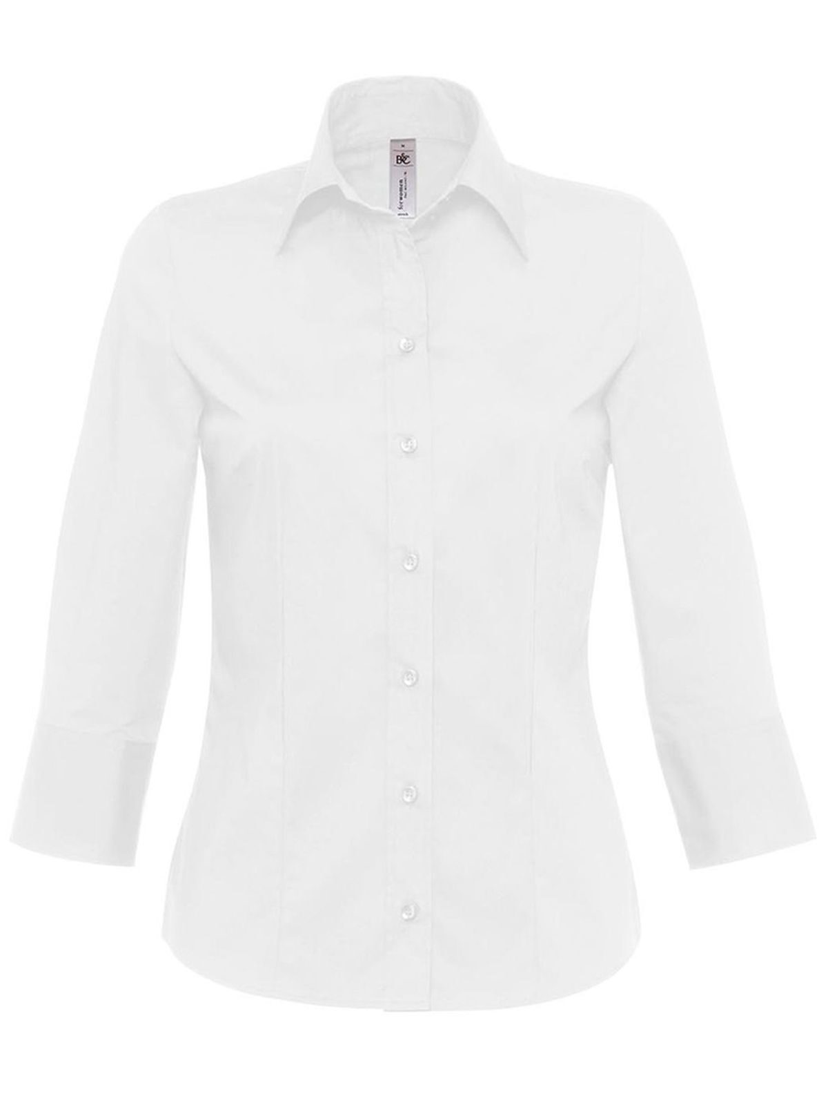 Chemise Milano/femme, chemise en popeline à manches 3/4 - 001 - Blanc