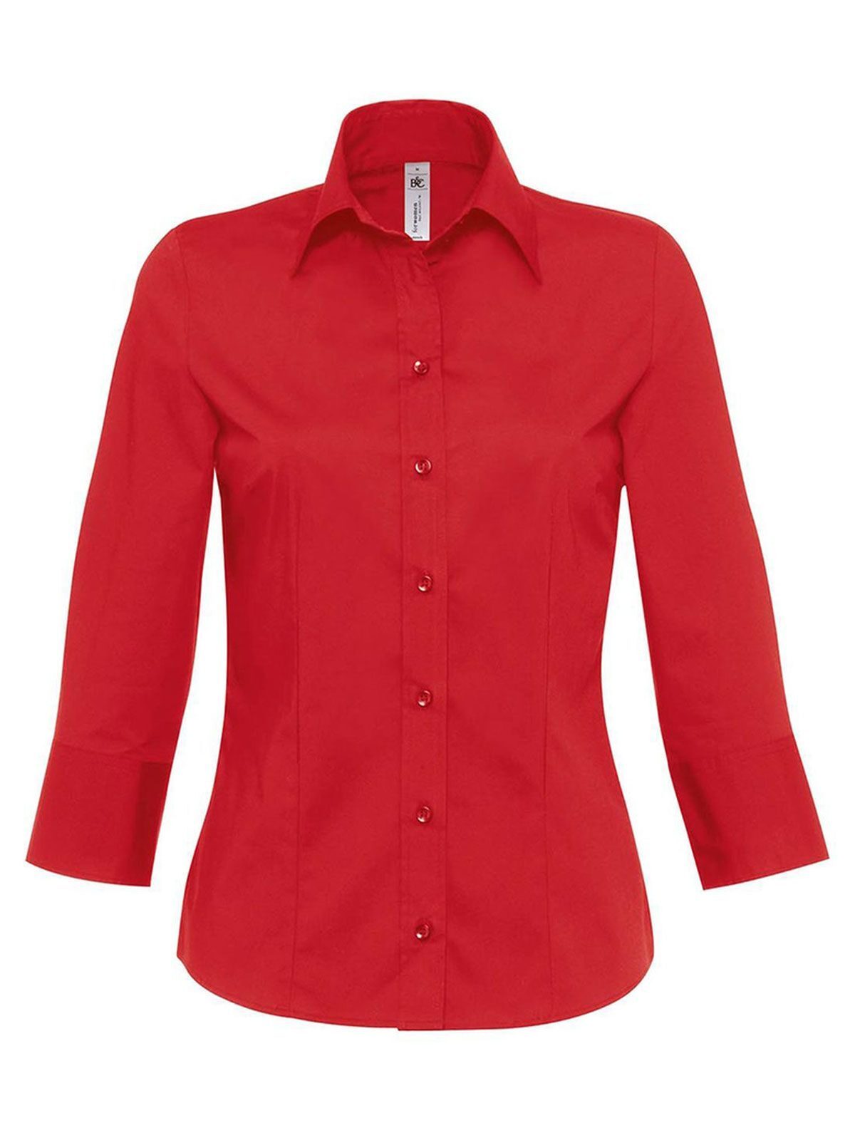Chemise Milano/femme, chemise en popeline à manches 3/4 - 371 - Rouge foncé