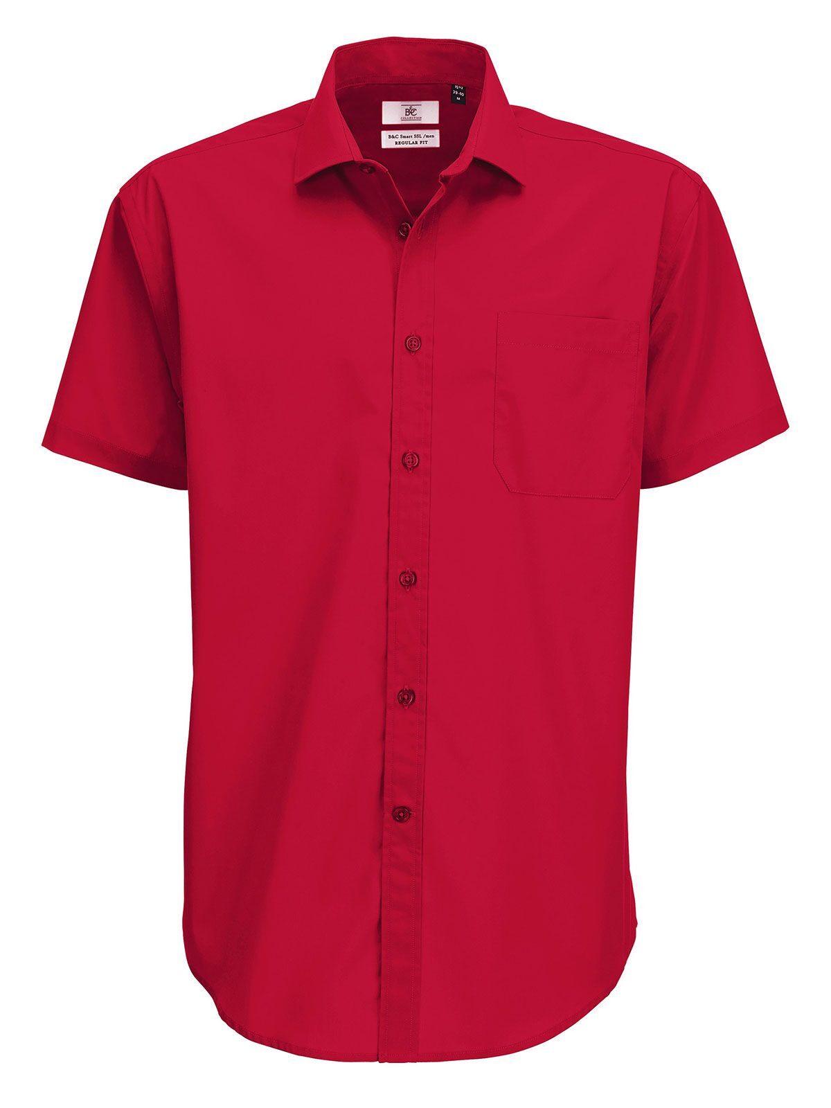 Chemise popeline homme Smart SSL - 371 - Rouge foncé