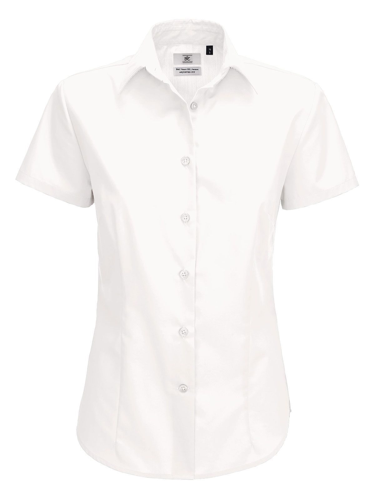 Chemise en popeline à manches courtes pour femme Smart SSL - 001 - Blanc