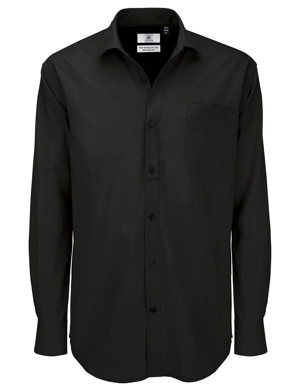 Chemise en popeline Heritage LSL/homme - 002 - Noir