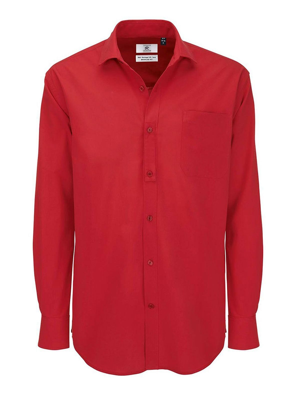 Chemise en popeline Heritage LSL/homme - 371 - Rouge foncé