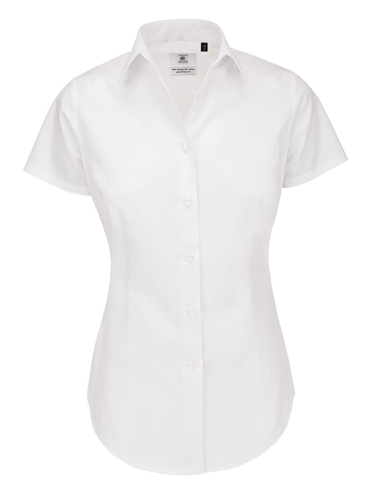 Chemise en popeline à manches courtes pour femme Heritage - 001 - Blanc